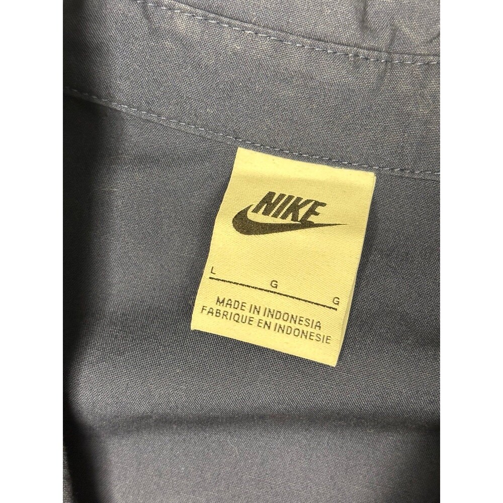 Nike Club Men's Oxford Short Sleeve Button Down Shirt Drawstring Navy Blue L - Picture 4 of 6